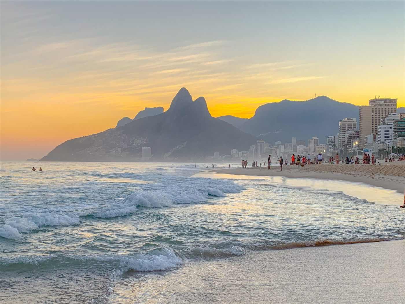 Ipanema Beach at sunset