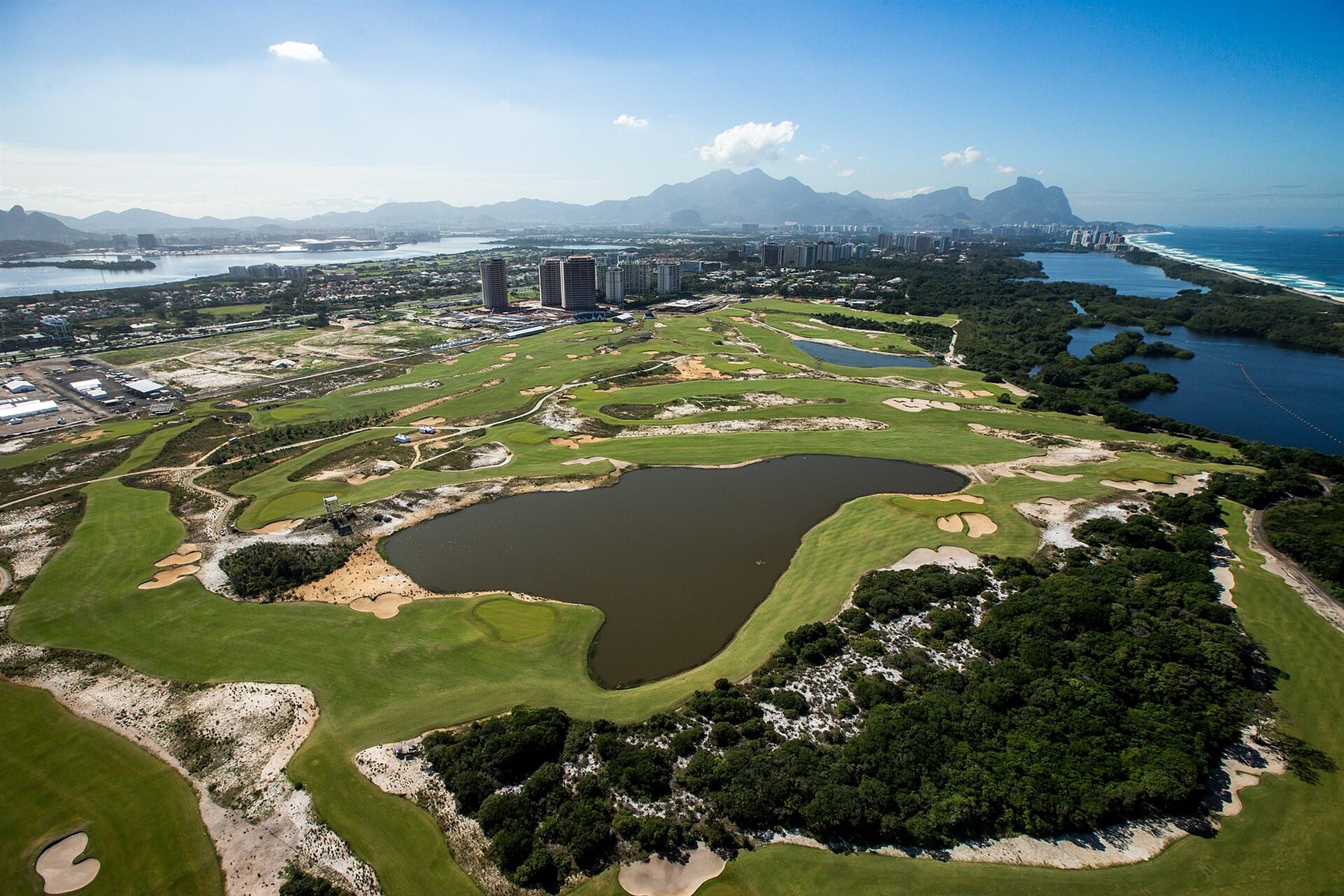 Aerial view of Campo de Golfe Olímpico in Rio de Janeiro