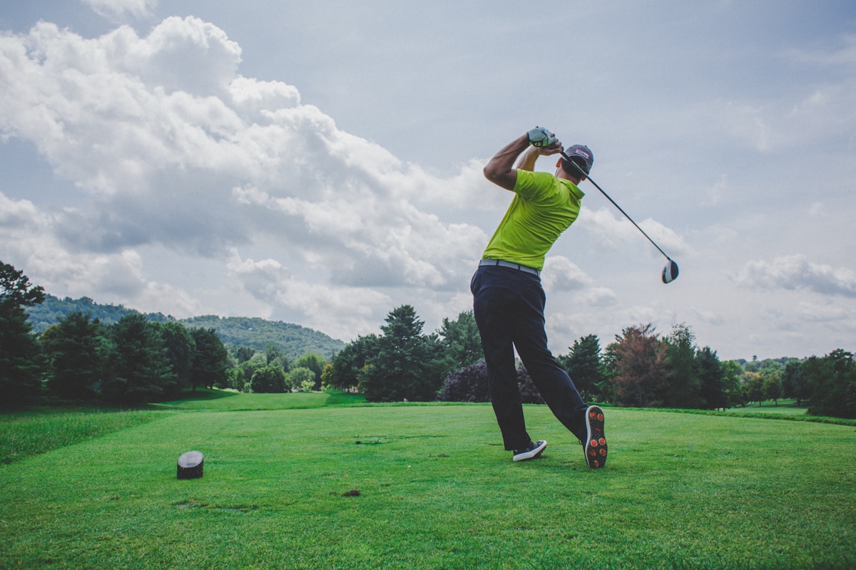 Golfers on a fairway
